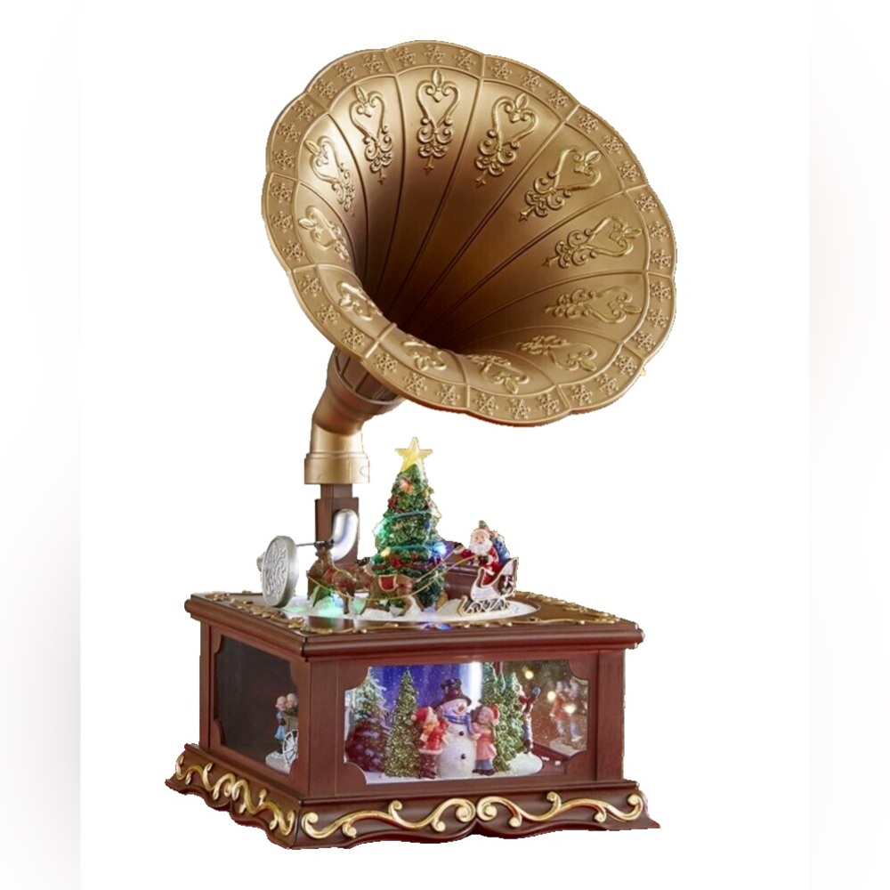 Sierra’s Gramophone Musical Christmas Decoration Electronic Light Up Toy Holiday